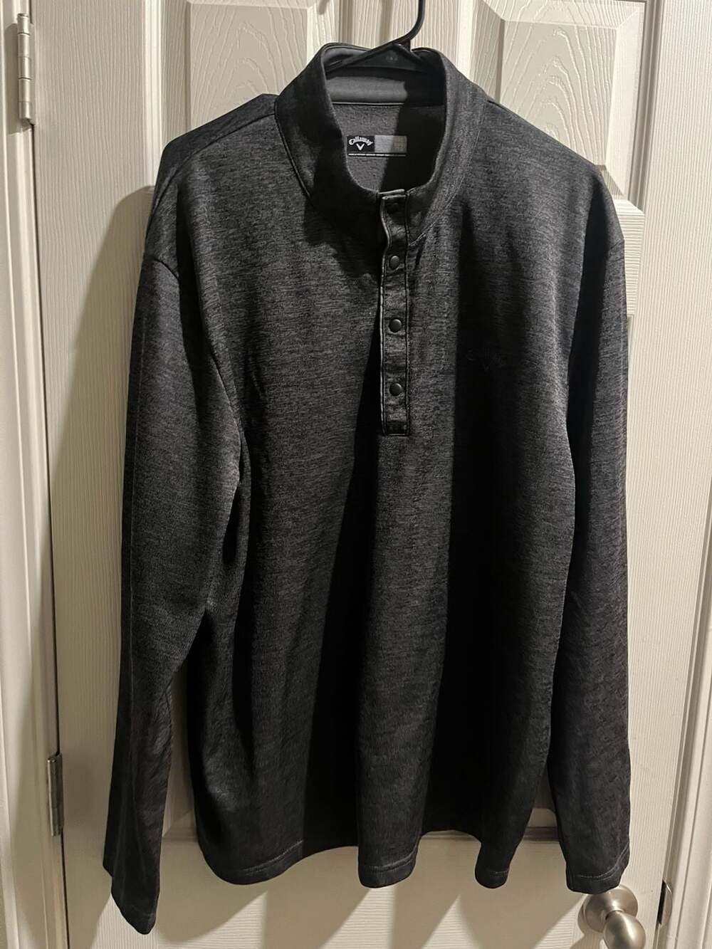 Callaway Quarter Snap Pullover Mens Large Gray Long Sleeve Golf Casual Logo